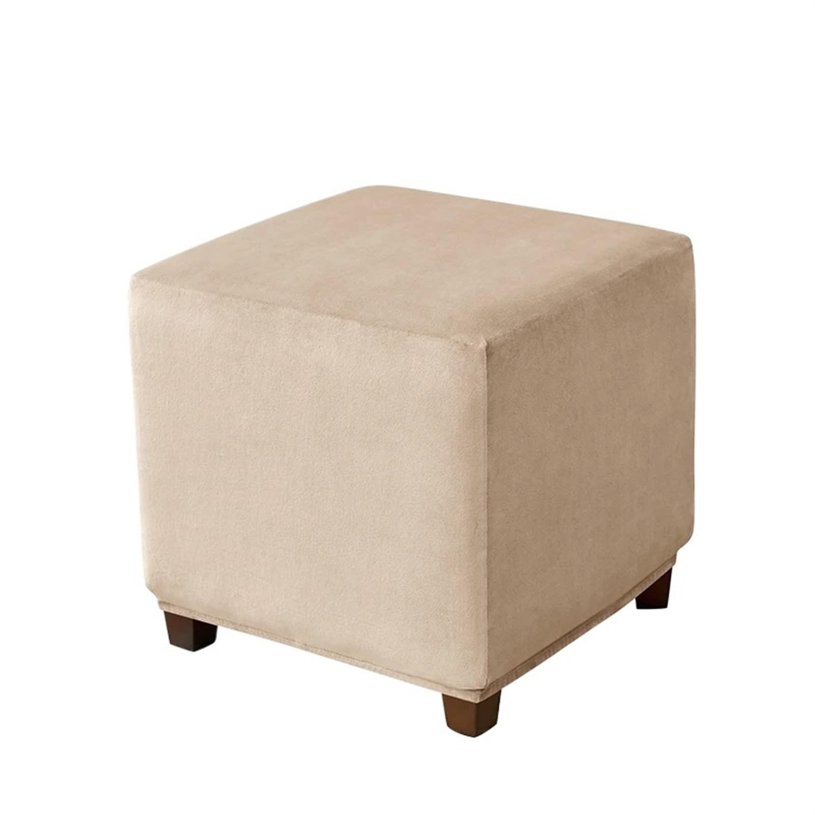 YXINAER Foot Stool Cover Elastic Ottoman Cover Square Rectangle Footstool Soft All-inclusive Footrest Protector Case for Living Room(A1)