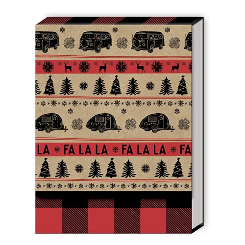 Image of Punch Studio Plaid Camping Christmas Pocket Notepad (35765)