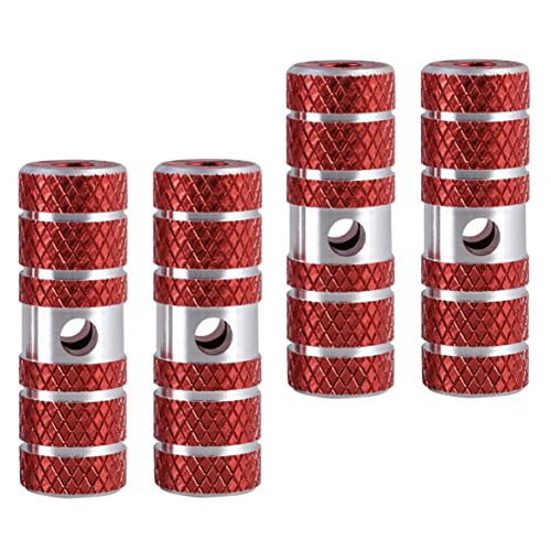NAMOARLY 2 Pair Aluminum Alloy Bike Cylinder Seat Axle Pegs for Mountain Bike Red