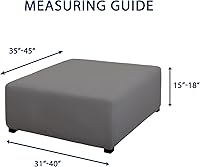 Vista 103 de PureFit Funda otomana rectangular de ajuste suave superelástica, para taburete de pies y muebles de almacenamiento plegables para sala de estar