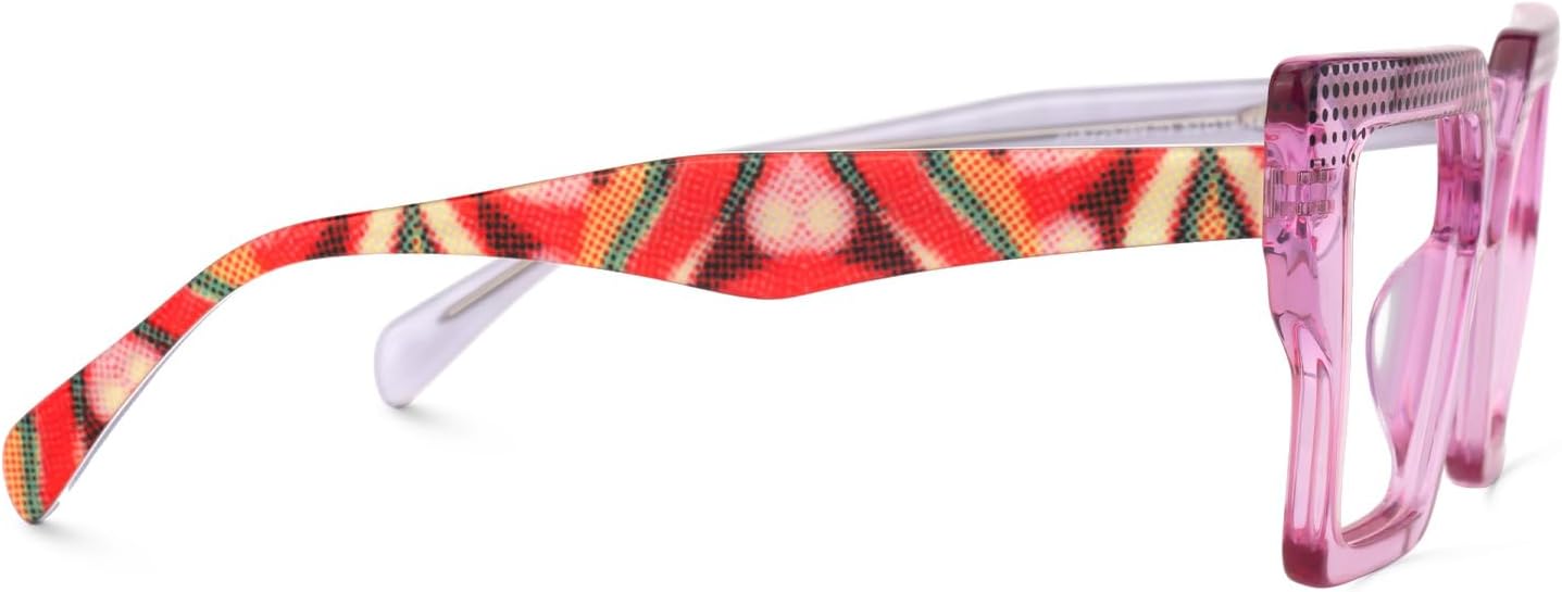 Zeelool Square Glasses Acetate Eyewear for Women Frame with Non-prescription Clear Lens Prisca ZJGA225289 - Image 5