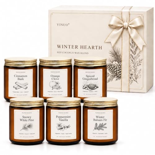Winter Scented Candles for Home, 6 Pack 7oz...