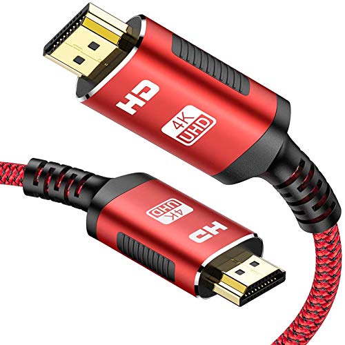 3m Cable HDMI 4K, Snowkids Actualizado Cable HDMI 2.0 a/b de Alta Velocidad Cable Ergonómico Trenzado de Nylon 18Gbps 4K@60Hz para Ethernet UHD 2160p HD 1080p ARC 3D Fire TV PS3/4-Rojo