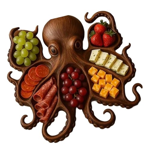 Plato de queso y charcuterías para creación de entretenimiento, tabla de servir de madera, decoración de fiesta costera, tablero de charcuterías para regalo