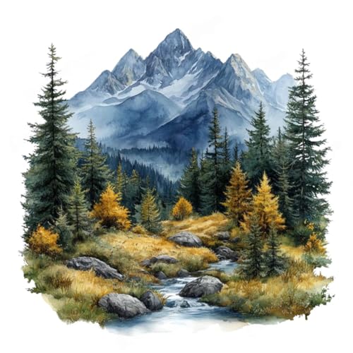 Scenery Cross Stitch Kits for Adults Beginner,Counted Cross Stitch Kits Printed Stitching Cute Patterns Dimensions Needlepoint Art Crafts Embroidery Kits for Adults Beginners (13.7x13.7 inch)