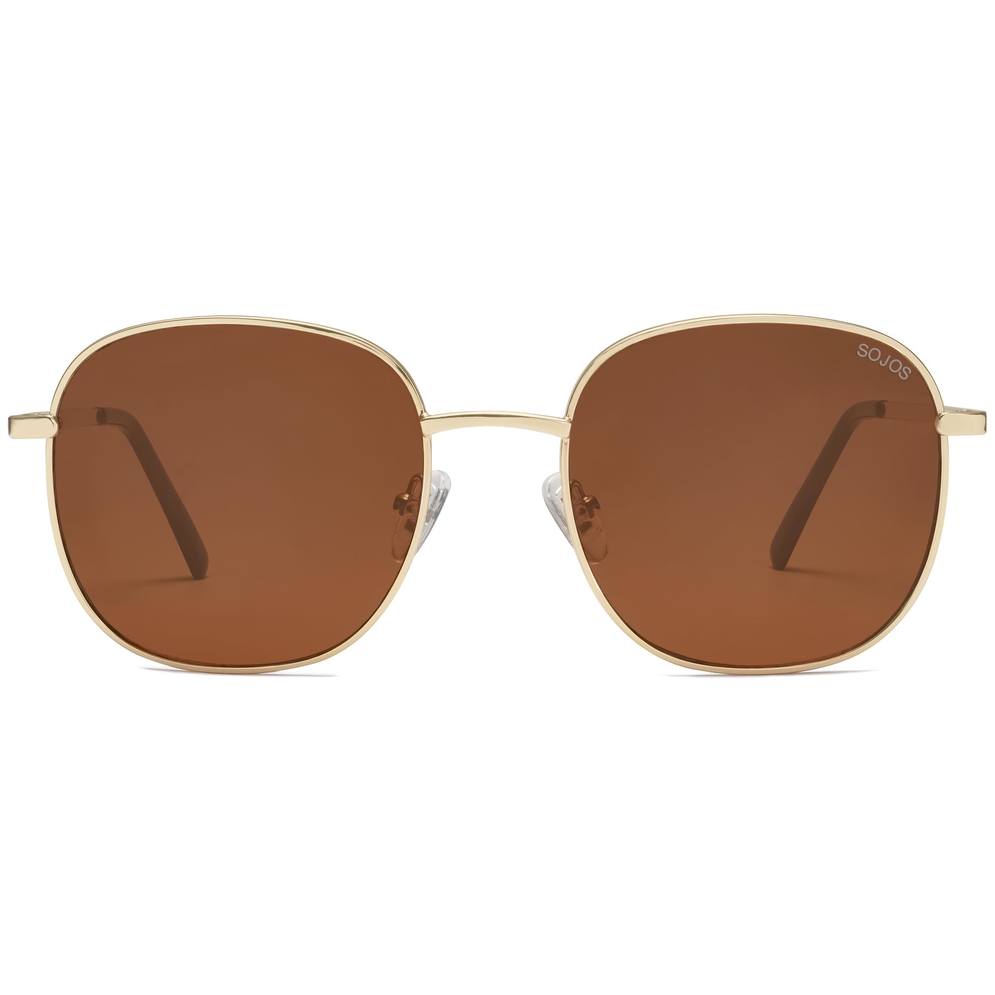 Photo 1 of SOJOS Classic Trendy Square Sunglasses for Women Men Cute Big Frame Gold Shades SJ1137, Gold/Brown
