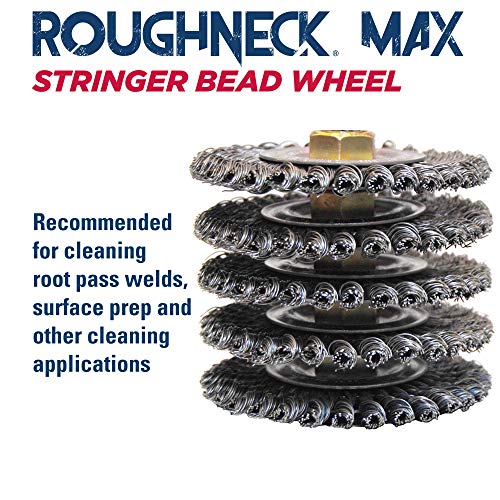 Weiler 13131 Roughneck Max 4" Stringer Bead Wheel, .020" Steel Fill, 5/8"-11 Unc Nut, Made In The Usa #TOP4