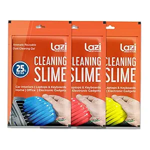 LAZI (Blue Red Yellow Pack 3) Multipurpose Laptop Keyboard Cleaner Dust Cleaning Kit Slime Gel Jelly Magic Super Clean Keyboard Laptop Car Dashboard Accessories Electronic Gadget Cleaning Gel 300gm