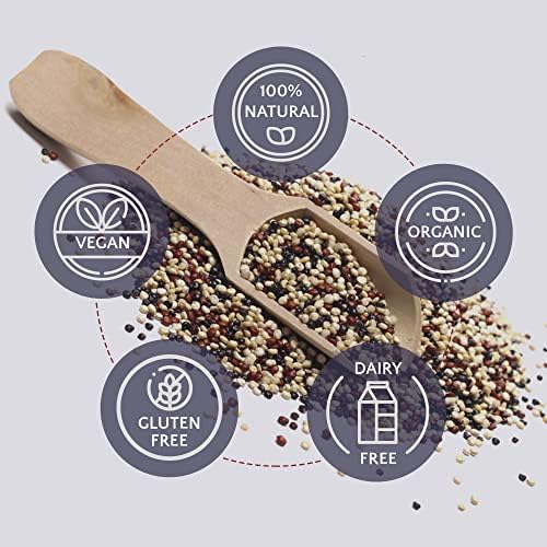 Sentia Origins Tricolour Quinoa Grain - Gluten Free Vegan Source of Protein, High in Iron & Fiber | Organic & Healthy Pre-Washed Natural Quinoa Grain Meal - 1kg