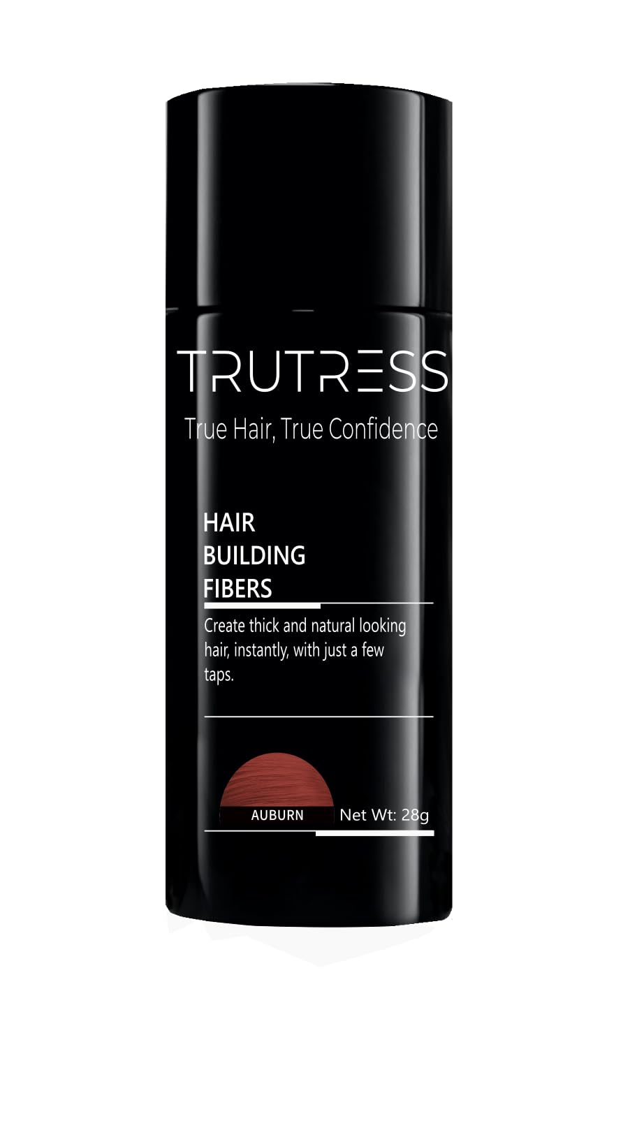 Trutress Hair Building Fibers, 28g - for Thinning Hair Instantly Thicker, Complete Looking Hair 6 Shades for Men Women (Auburn)