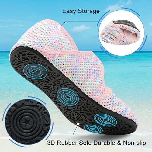 Image of Water Shoes for Women Men Barefoot Beach Swim Aqua Socks Summer Wide Slides Sandals Quick Dry Pool River Sea Sock Shoes