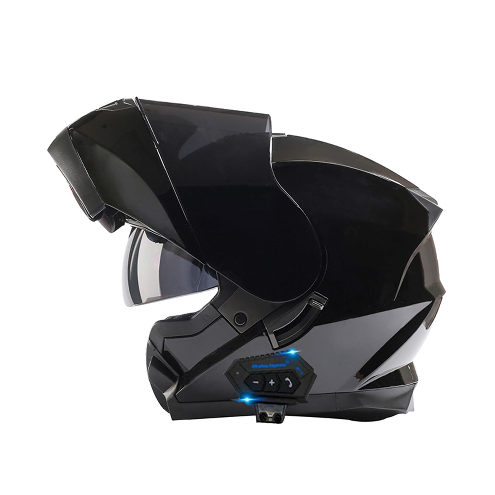 ZHTBATE Bluetooth Motorcycle Helmet ECE Approved Flip Up Motorbike Helmet Noise Reduction Ventilated Open-Face Helmets Dual Visor Anti-Fog