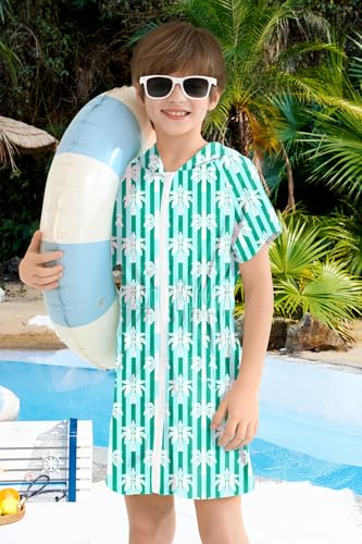 Image of BesserBay Girls Swim Cover Up Beach Bathing Suit Coverups for Swimwear Zip-Up Terry Cloth Robes with Sunglasses 6-14 Years