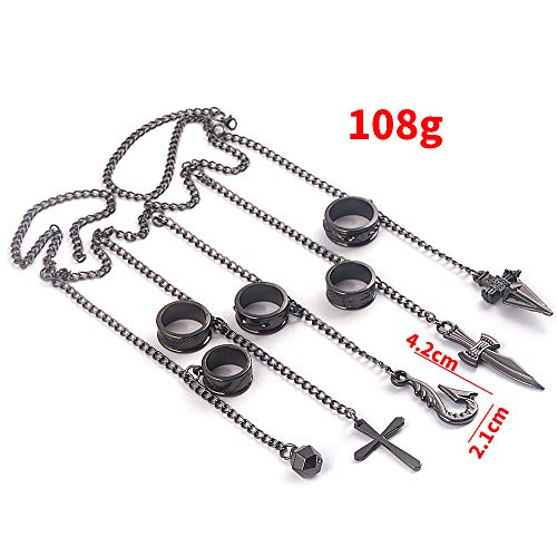 Anime HXH Kurapika Charm Bracelet - Anime HXH Cosplay Five Finger Rings Bracelet For Women Men - Best Stuff for Collection Jewelry Halloween Cosplay Gifts3