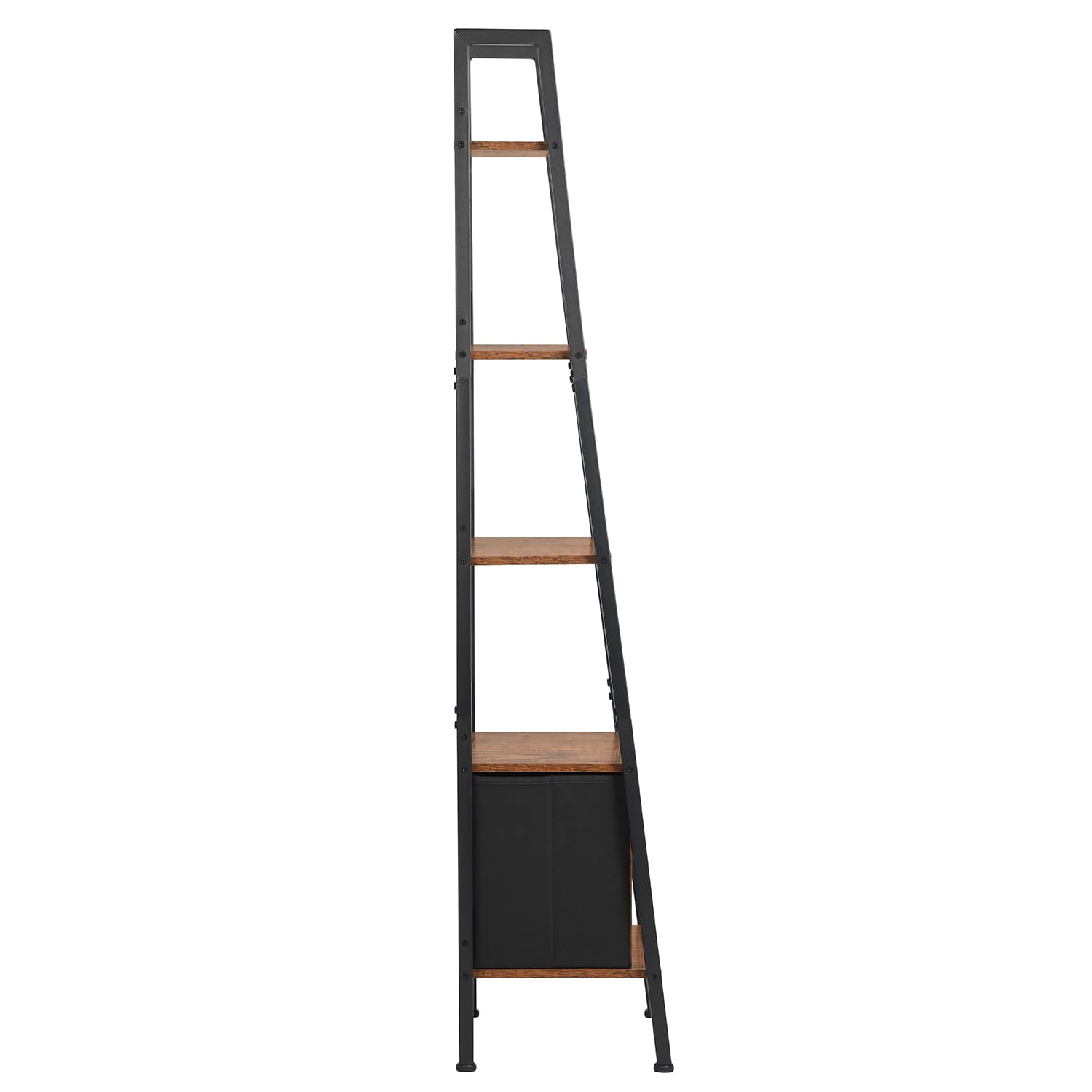 FurnitureR Étagère de Bar, Support de Présentation pour Bar, H-26cm Compartiment, Meuble de Rangement pour Bouteilles d'Alcools et Verres, 5 Niveaux Rangement avec Tiroirs en Non-Tissé, 42x29x141cm
