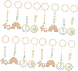 SAFIGLE 16 Pçs Cachorros De Pelúcia De Ginástica Para Bebês Para Crianças Brinquedos De Ginástica Para Bebês Mordedor De Madeira Brinquedos De Ginástica Para Bebês Brinquedos De Ginástica