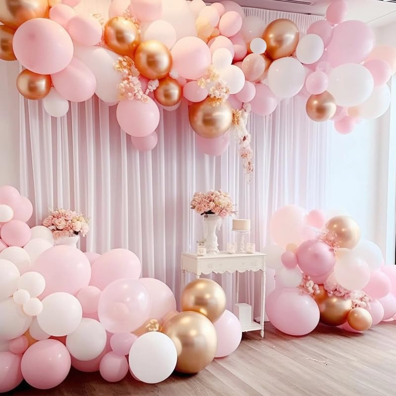Image of Pink Balloons Latex Party Balloons, 50pcs 12 inch Light Pink Balloons | Round Helium Pastel Pink Bridal Pink Balloons for Wedding Bridal Shower Gender Reveal Birthday Princess Party Decorations