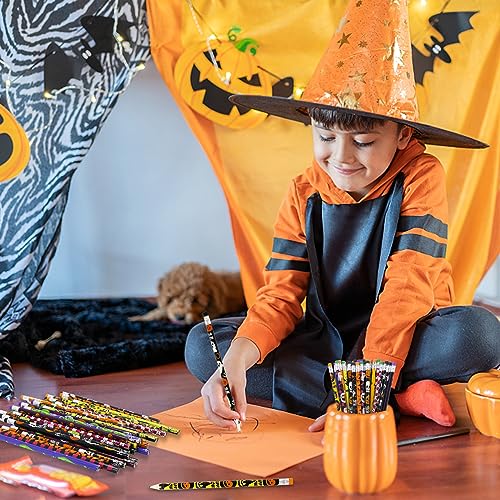 Tuzuaol 80 lápices Halloween con borrador y diseño colorido miniatura 6