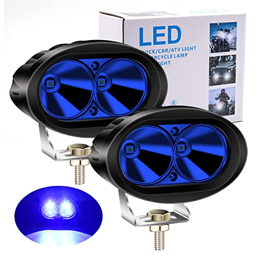 Super Bright: le luci spot a LED per moto sono progettate come spot beam con Blu Halo Ring, colore bianco e Super Bright.