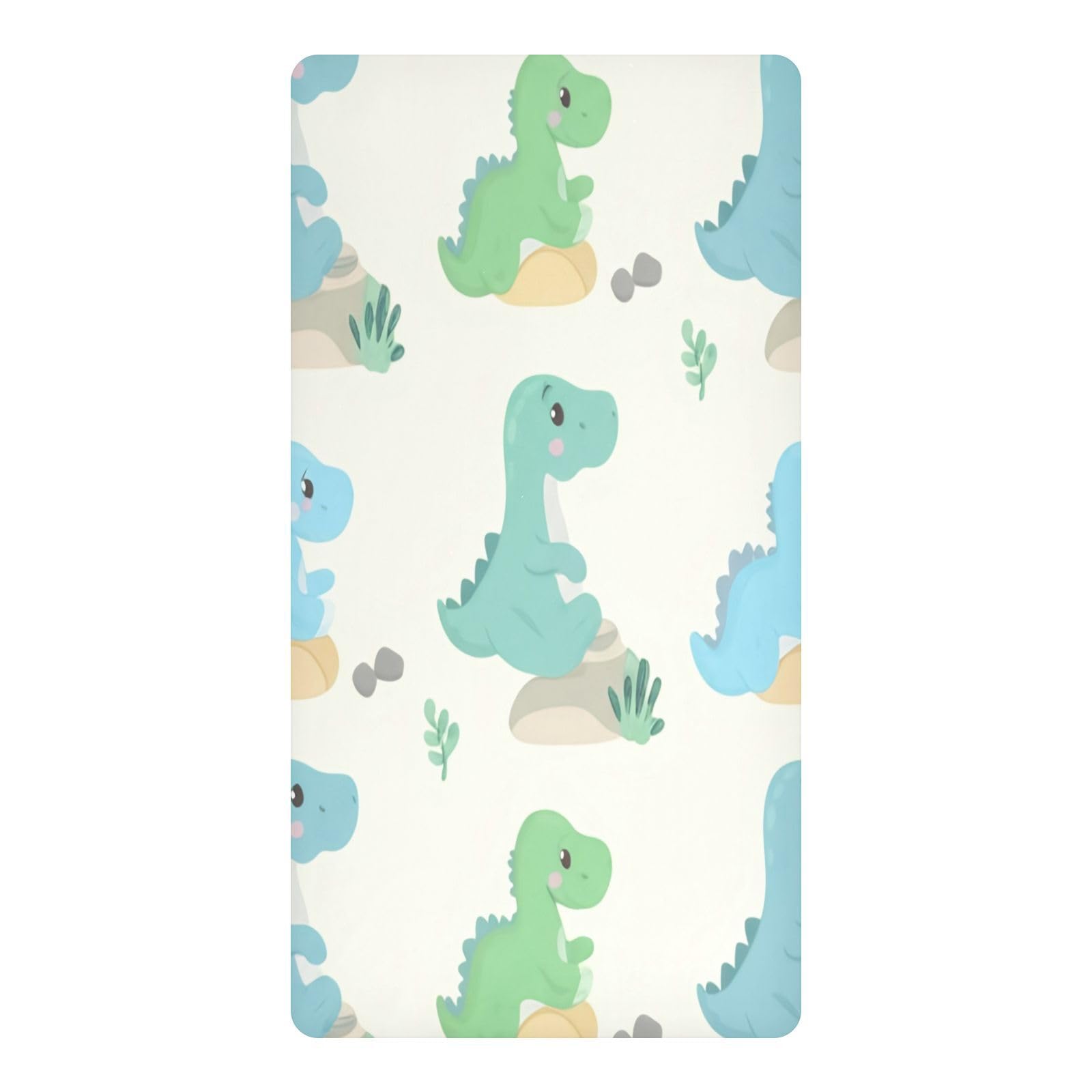 JiangGgen Cartoon Dinosaur Baby Crib Sheet Soft Breathable Playard Sheet-S