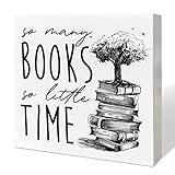 Book Lover Desk Decor Wooden Box Sign, The Reader, Book Worm Nerd Decor for Home Bedroom Office Book