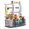 Superior Trading Co Stainless Steel Caddy Organizer–Kitchen Organization Condiment BBQ Utensil Picnic Grill Camping Accessories Paper Towel Cleaning Caddy Bathroom