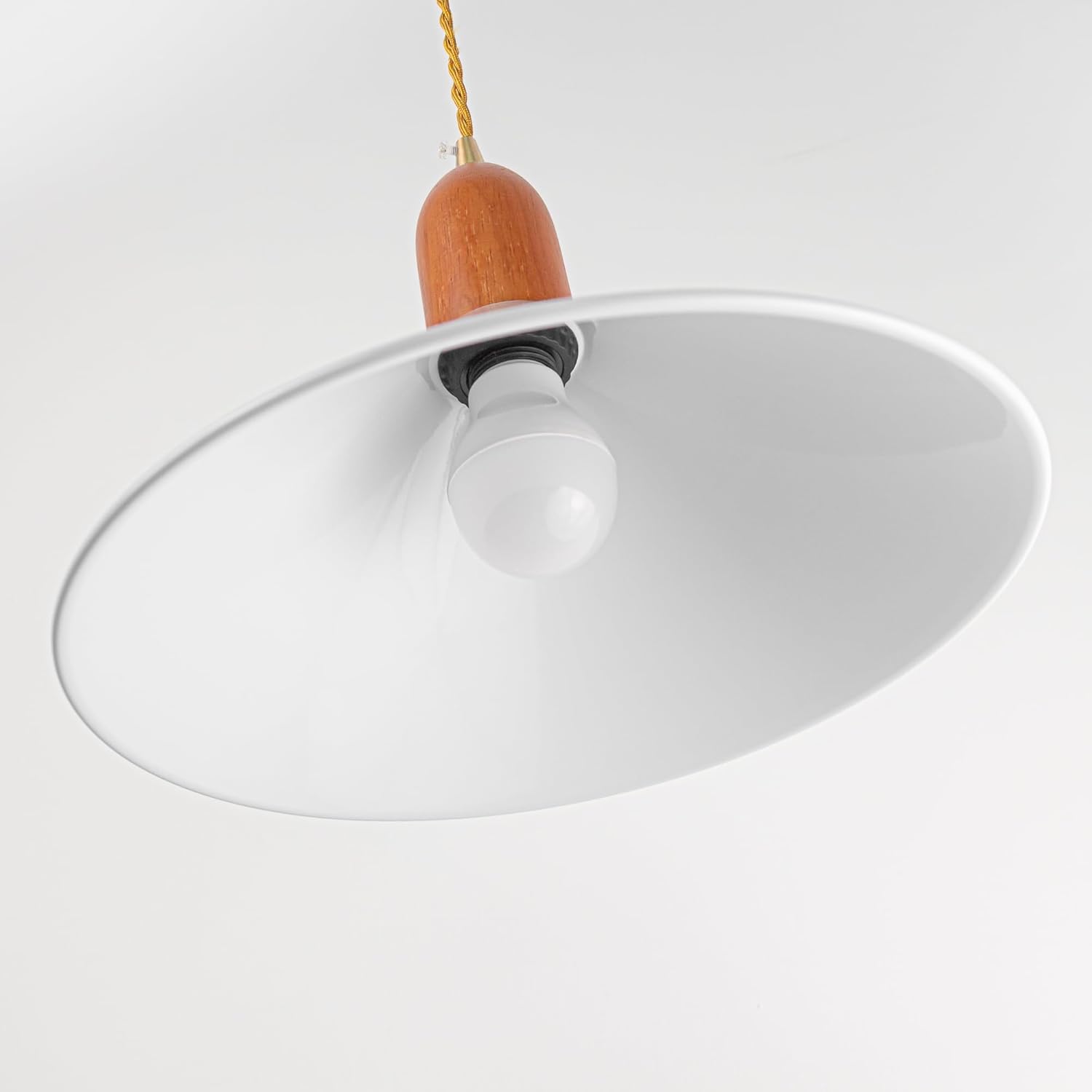 H-Type Track Lighting Pendant Restaurant Retro White Light 2.4GHz 3-Zone Remote Control Stepless Dimming Cone Shape, Halo Track Mounted Customizable for Kitchen Island, (Walnut Wood)