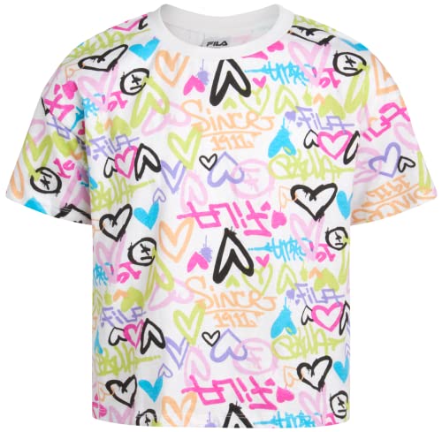 Fila Girls' Active T-Shirt - 2 Piece Lightweight Performance Shirt For Girls - Kids Athletic Sports Tee (Size: 7-16), Size 7-8, Black #TOP4