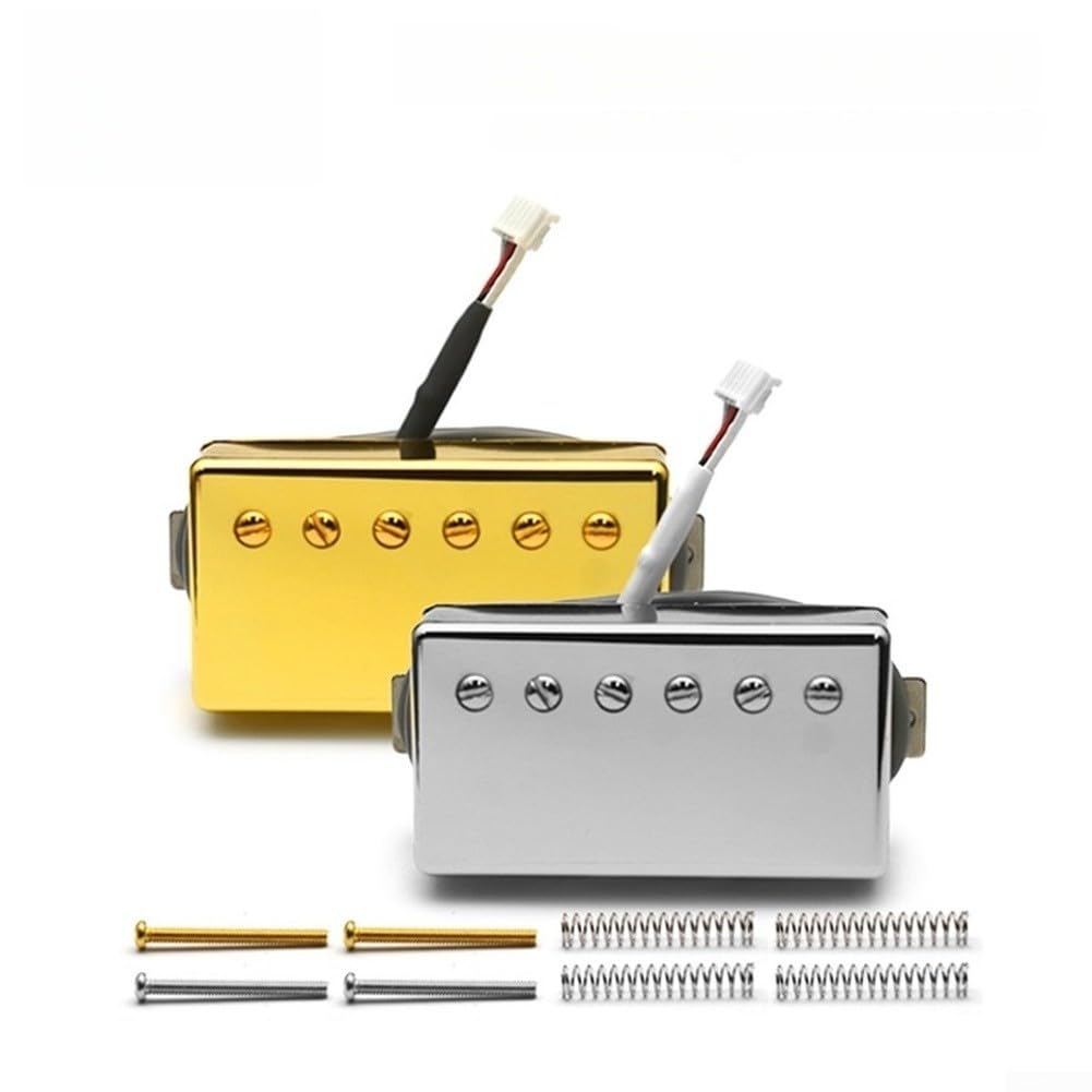Alnico II - Pickup per chitarra elettrica, alloggiamento magnetico in ottone, 5 pin, schermatura senza rumore, argento, 7 x 3,9 cm (oro 57+ (8,5 K))