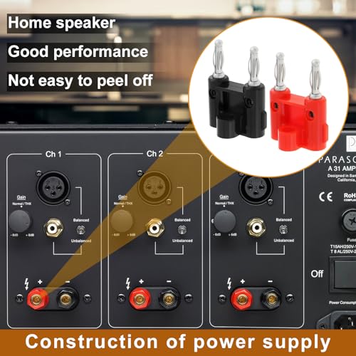 Pack de 10 Conectores Banana Doble para Cables de Altavoz miniatura 5