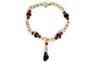 14KT Gold Plated Black Hand Lucky Charm Evil Eye Bracelet for Babies...