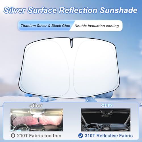 Image of Windshield Sun Shade for 2017-2022 Honda CRV| Front Window Sun Visor| 310T Reflective Polyester| UV Heat Insulation Protection| Foldable Sunshade with Storage Pouch| Outdoor Camping
