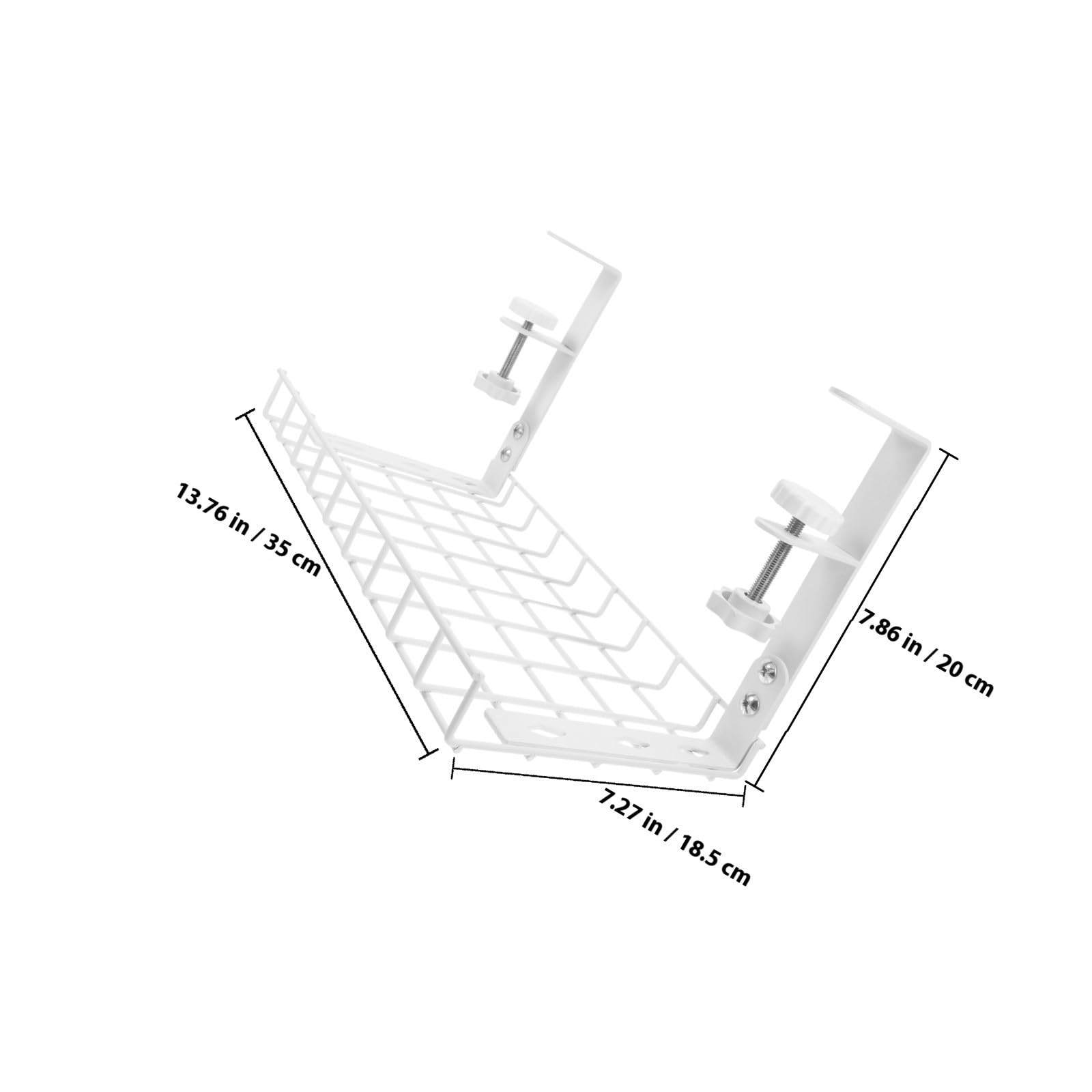 Anneome Organizzatore Cavi Sotto Scrivania senza Trapano Grande Capacità in Ferro Bianco, Design Multifunzionale e Moderno per Ufficio e Gaming Setup
