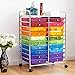 Giantex 20 Drawer Rolling Storage Cart Tools Scrapbook Paper Office School Organizer, Multicolor