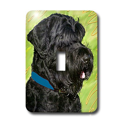 Interrupteur simple Terrier russe Noir 3dRose LSP_4411_1 plaque de commutation