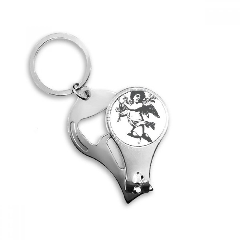 Pince à ongles porte-clés décapsuleur métal motif baroque art angle fleur feuille moderne