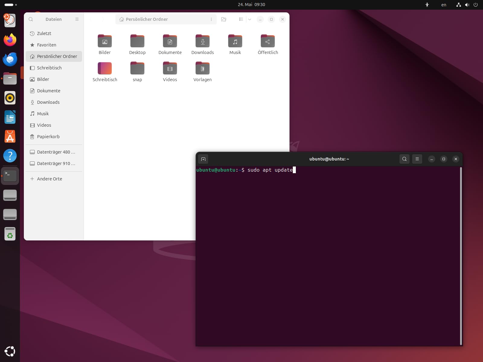 USB-Stick mit Ubuntu Linux 24.04 "Noble Numbat" LTS (64 Bit) Betriebssystem