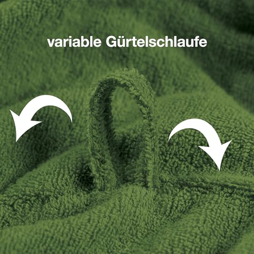 REDBEST Unisex-Bademantel, Morgenmantel, Saunamantel Frottier Chicago grün Größe M - schnell trocknend und saugstark, 100% Baumwolle
