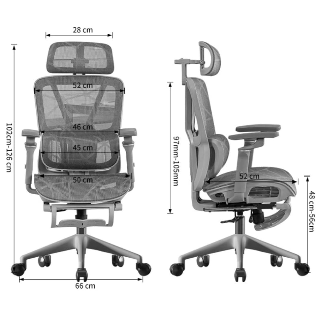 Sedia Ergonomica Supporto Lombare Sedia Reclinabile Adatta A Casa Sedie Con Schienale Comode Per Lunghi Periodi Seduta Da Computer Sedie Da Gaming (Grigi Senza Poggiapiedi)