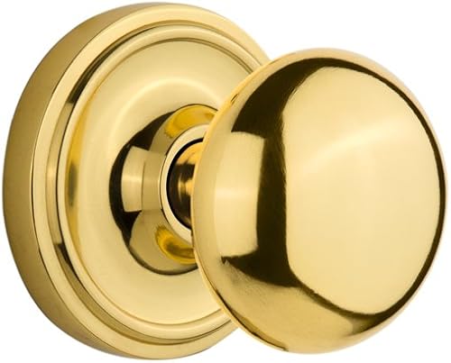 Nostalgic Warehouse Roseta clásica con pomo de puerta de Nueva York, maniquí individual, latón sin lacar