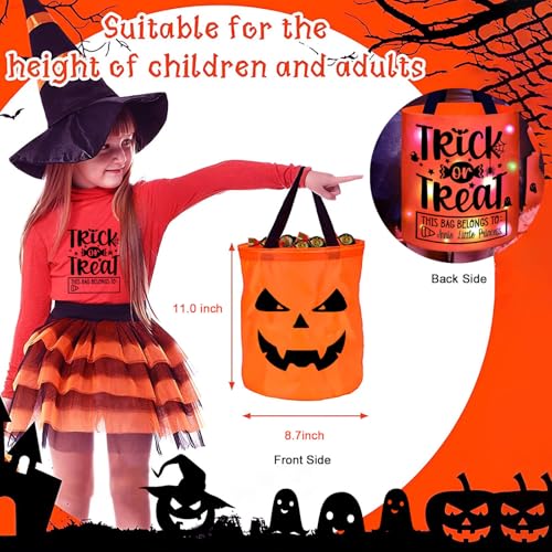 Halloween Trick or Treat Bags Candy Bucket Basket Decoration, Light Up Ghost Sweet Bags Multipurpose Reusable Goody Buckets for 2026 Halloween Party Decor Supplies Favors Gifts 1 Pack - image 2