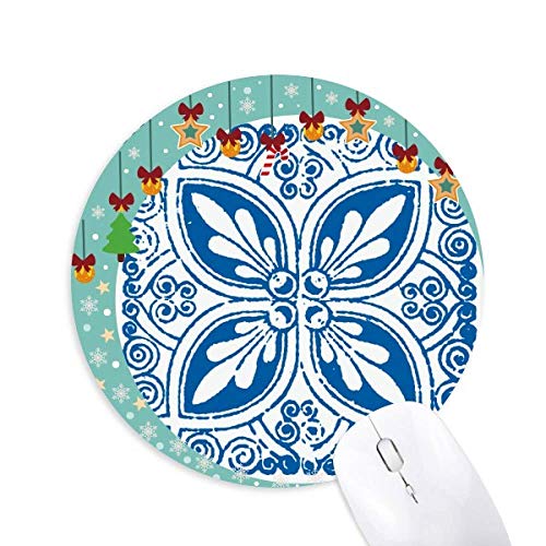 Tapis de souris rond en caoutchouc Talavera bleu pour bureau