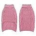 SCIROKKO Turtleneck Small Dog Sweaters - Classic Cable Knitwear Winter Coat for Small Medium Dogs Male Female Puppy Dog Cold Weather Clothes Girls Boys, Light Pink, XS