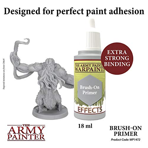 The Army Painter Brush-On Grey Primer - Non-Toxic Water Based Primer Paint Surface Preparation For Tabletop Roleplaying, Boardgames, And Wargames Miniature Model Painting- 18Ml #TOP1