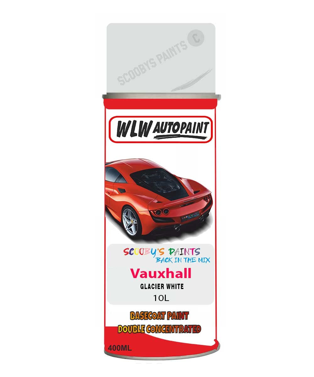 Basecoat Aerosol Spray Paint For Vauxhall Vivaro Glacier White 1990-2016 Code 10L