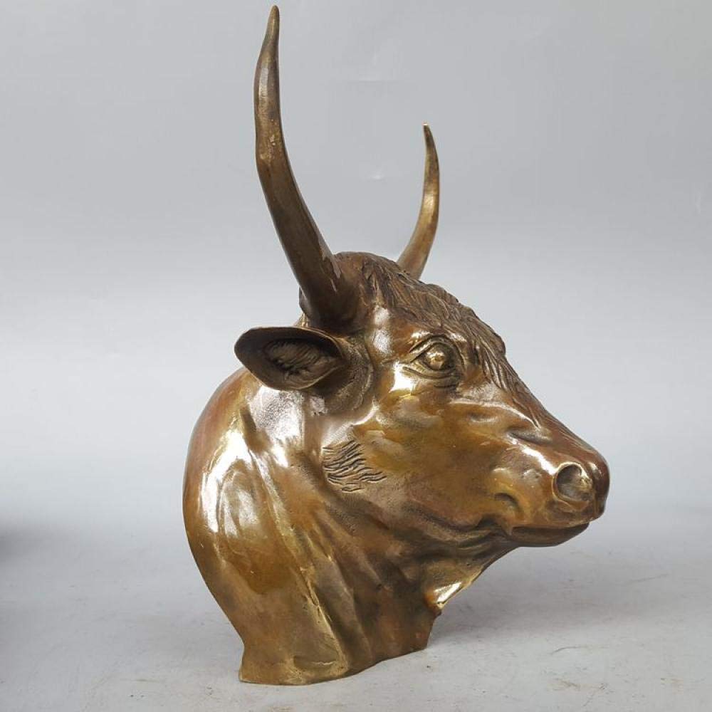 Amazon.co.jp: 彫像彫刻鑑賞 銅の雄牛の頭の装飾品、金属工芸品、動物