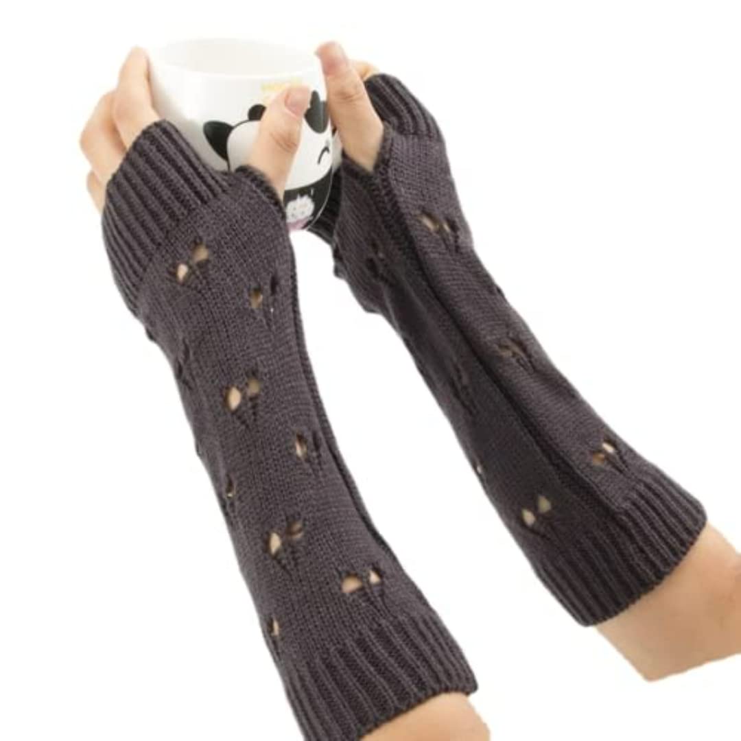 Grunge Gloves Fairy Grunge Accessories Ripped Glove Crochet Glove Clothes Aesthetic, Dark Grey, M