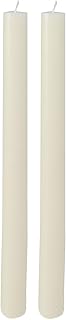 2 Pack Tall Taper Candles - Unscented Dinner Candle Set 10 Hour Burn Time, Ivory Cream