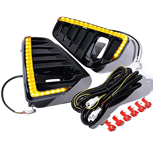 Compatible with 2021-2022 2023 Nissan Kicks Front Bumper LED Daytime Running Light DRL Turn Signal Lamp Left Right