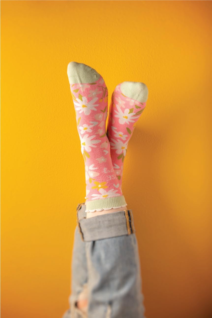 Karma Lets Split Crew Socks - Cute and Funny Socks for Women - Bright and Colorful Designs - One Size Fits Most - Bananas - Image 2